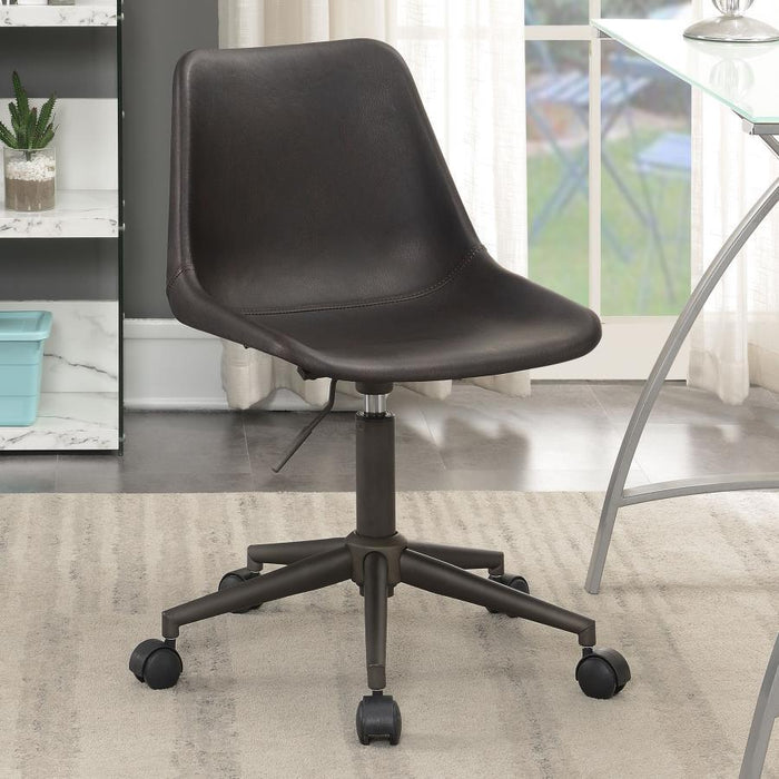 Brown - Adjustable Height Office Chair With Casters Brown And Rustic Taupe