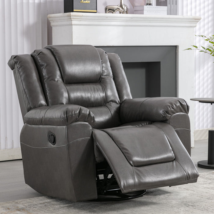 360° Swivel And Rocking Home Theater Recliner Manual Recliner Chair With Wide Armrest For Living Room