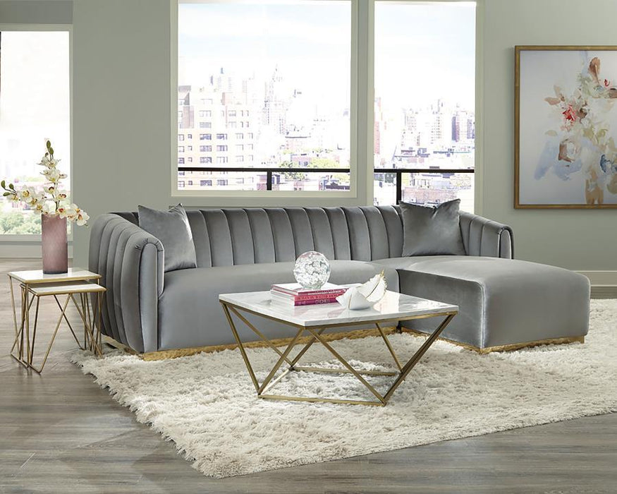 Square Coffee Table White And Gold