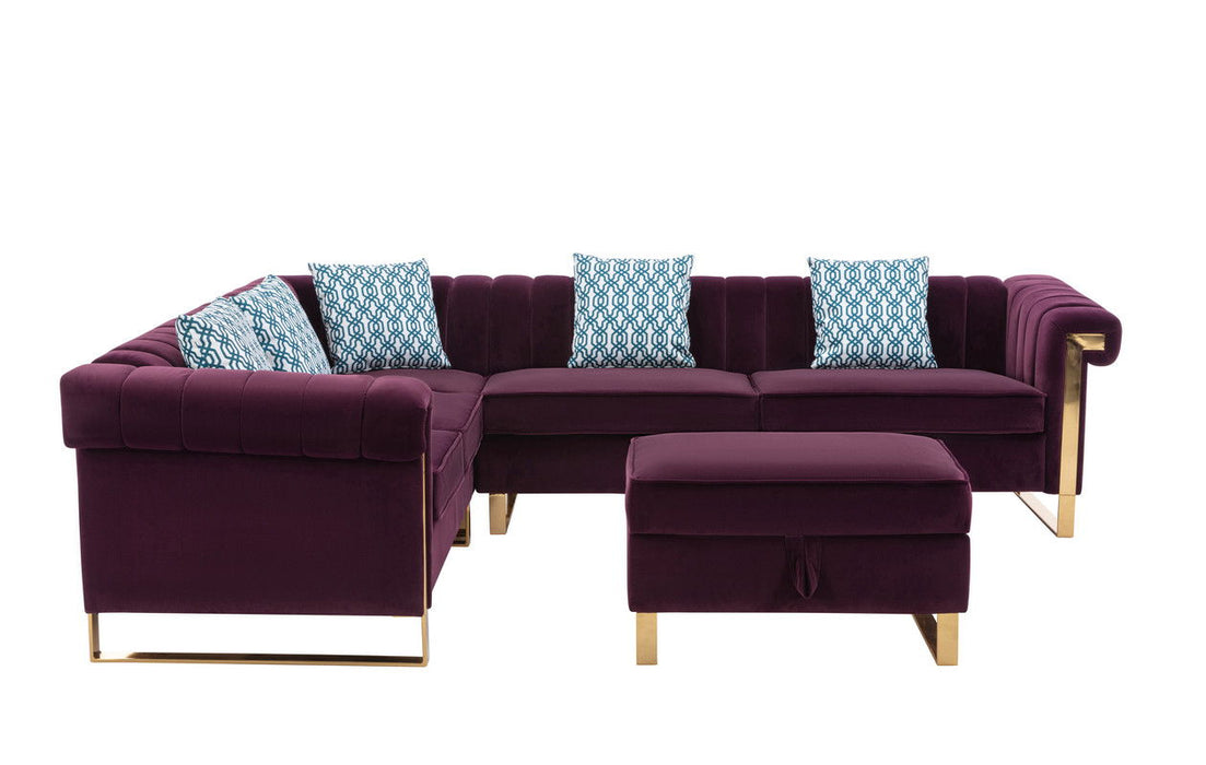 Maddie - Velvet Sectional Sofa