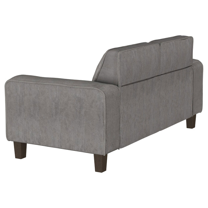 Deerhurst - Upholstered Tufted Track Arm Loveseat - Charcoal