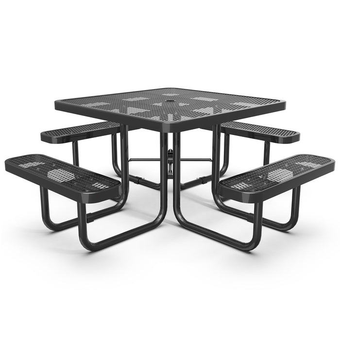 Square Outdoor Picnic Table With Umbrella Pole