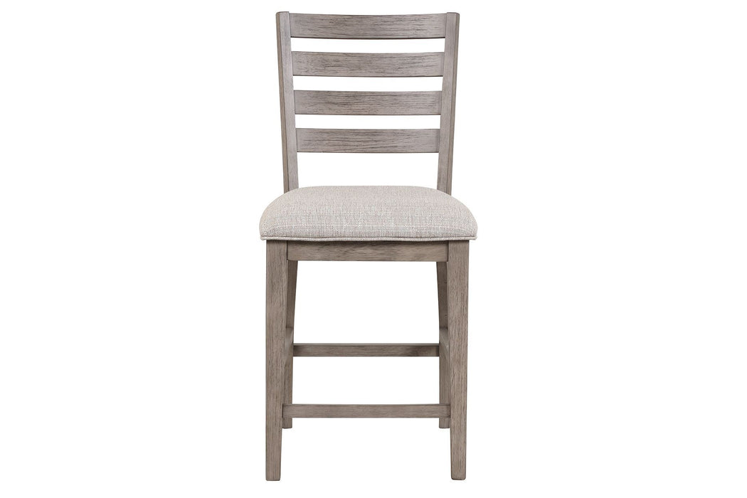 Counter Side Dining Stool With Ladder Back (Set of 2) - Gray