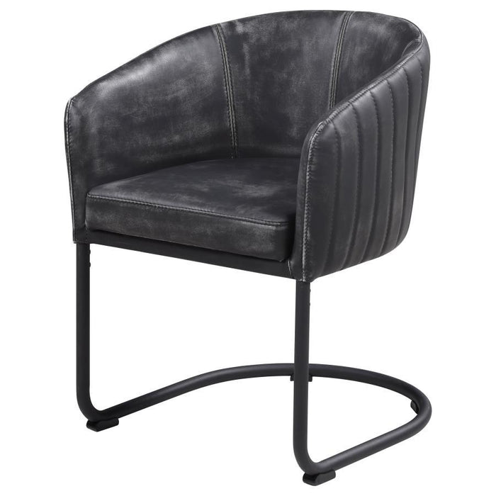 Anthracite - Aviano Upholstered Dining Chair Anthracite And Matte Black