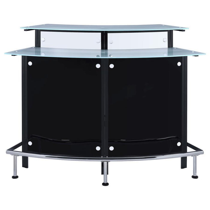 Bar Units: Contemporary - Glass Top Bar Unit Black