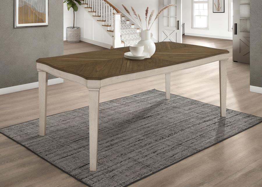 Ronnie - Starburst Dining Table - Nutmeg And Rustic Cream