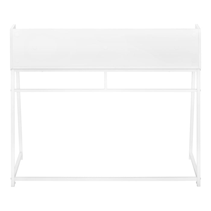 Computer Desk For Home Office, Laptop, Storage Shelves, Marble Look Contemporary & Modern