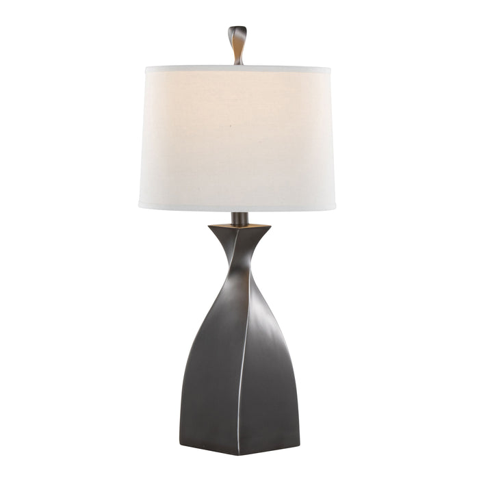 Curvo - Contemporary Table Lamp (Set of 2) - Rubbed Gray Slate / White