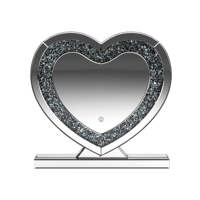 Heart Shape Table Mirror Silver