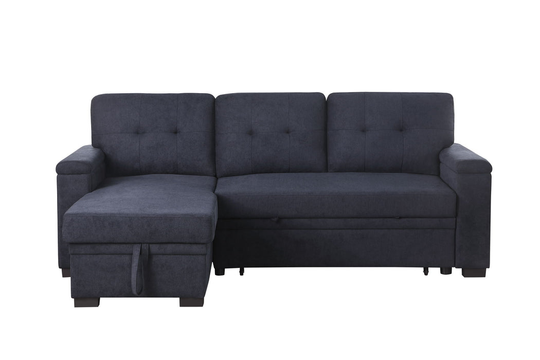 Lucca II  - 84.5"W Reversible Sleeper Sectional Sofa with Storage Chaise