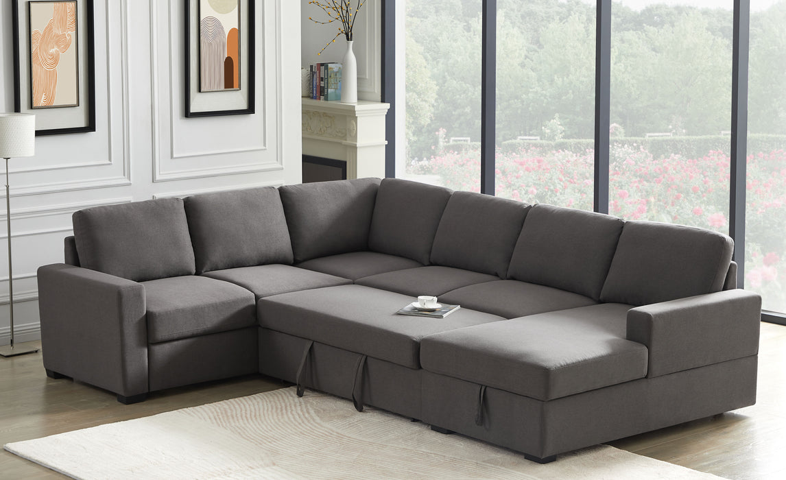 Ketterman - 4 Piece Upholstered Sectional - Brown