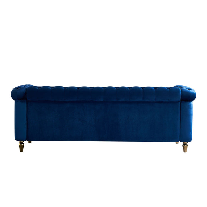 Chesterfield - Velvet Sofa 84.65" For Living Room