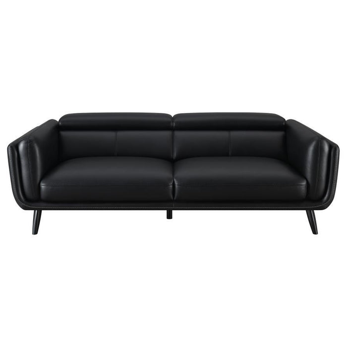 Shania - Track Arms Sofa With Tapered Legs - Black