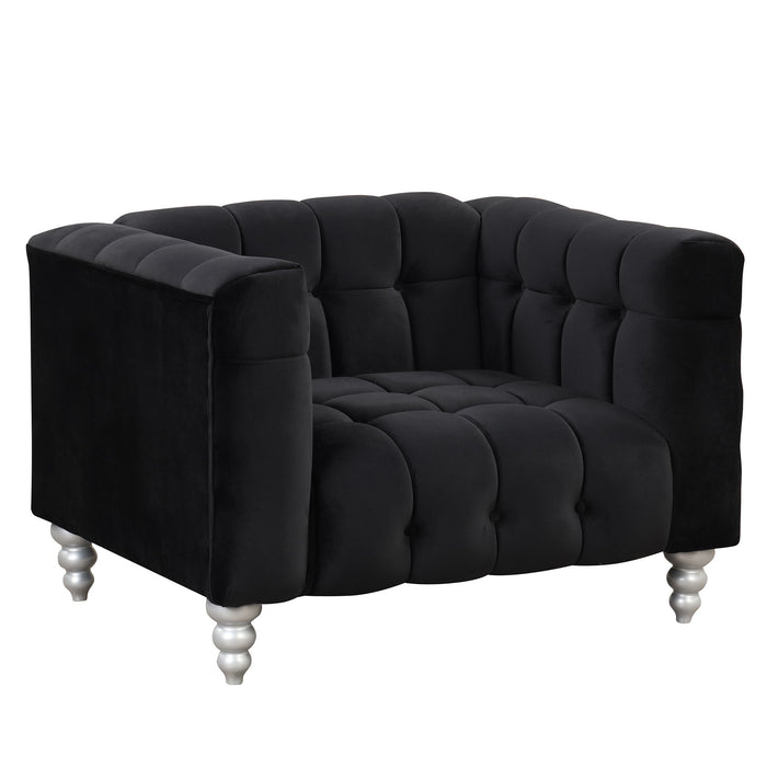 Modern Sofa Dutch Fluff Upholstered Sofa & Wood Legs, Buttoned Tufted Backrest