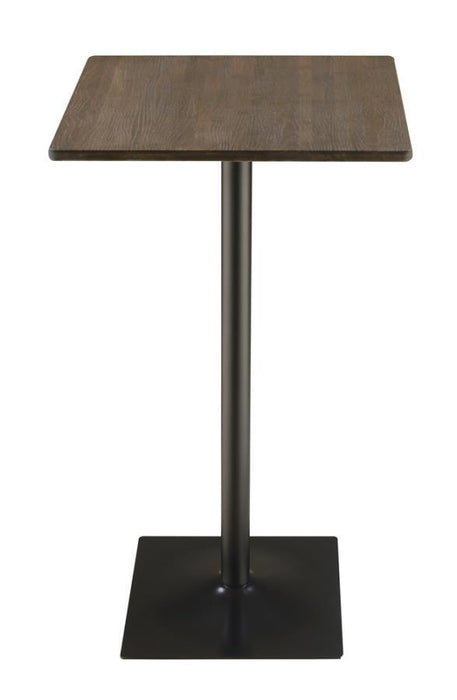 Square Bar Table Dark Elm And Matte Black