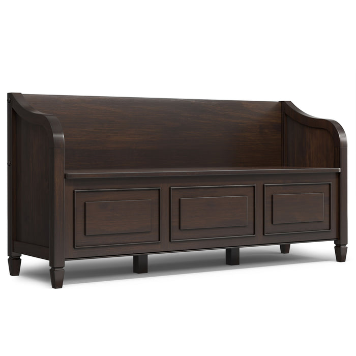 Connaught - Wide Entryway Storage Bench - Chestnut Brown