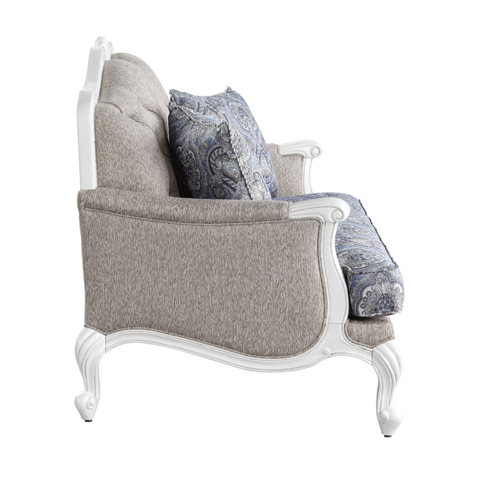 Ciddrenar - Sofa - Fabric & White Finish