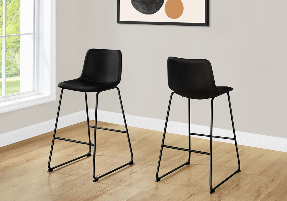 Office Chair, Bar Height, Standing, Computer Desk, Work, Leather Look, Contemporary, Modern - Black