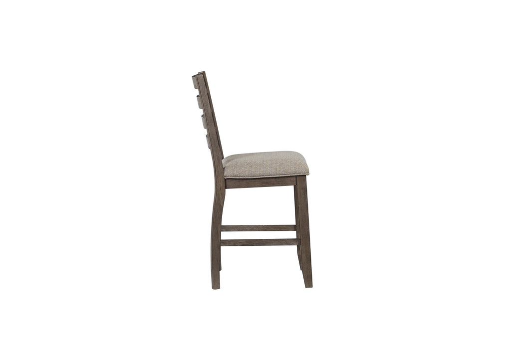 Counter Side Dining Stool With Ladder Back (Set of 2) - Gray