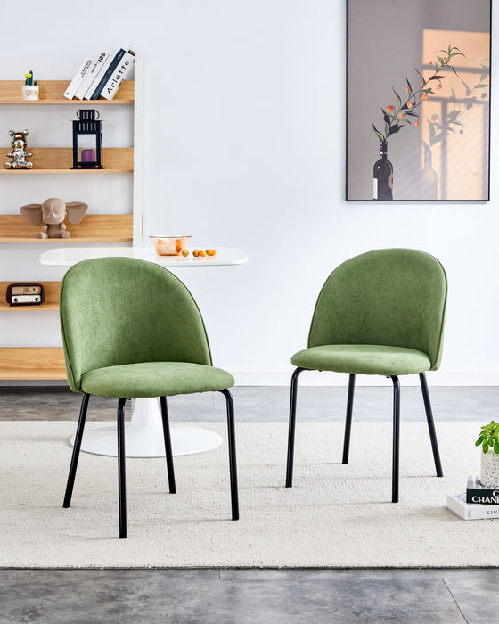 Modern Chair With Iron Tube Legs, Soft Cushions And Comfortable Backrest, Suitable For Dining Room, Living Room, Cafe