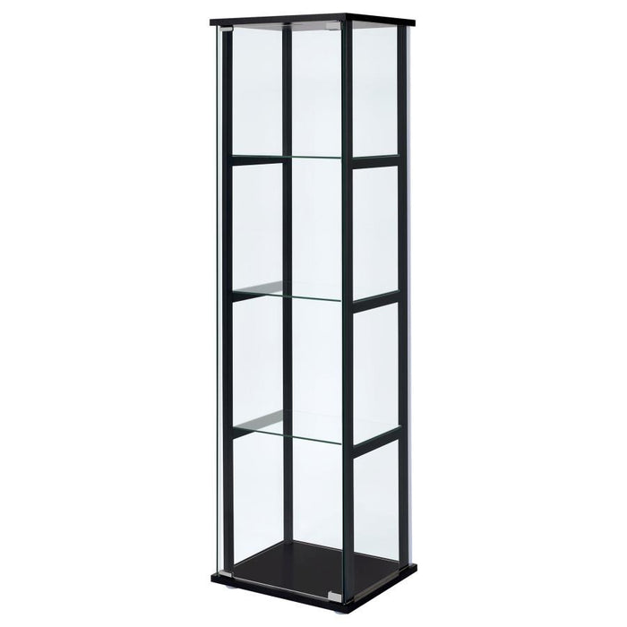 4-shelf Glass Curio Cabinet Black And Clear