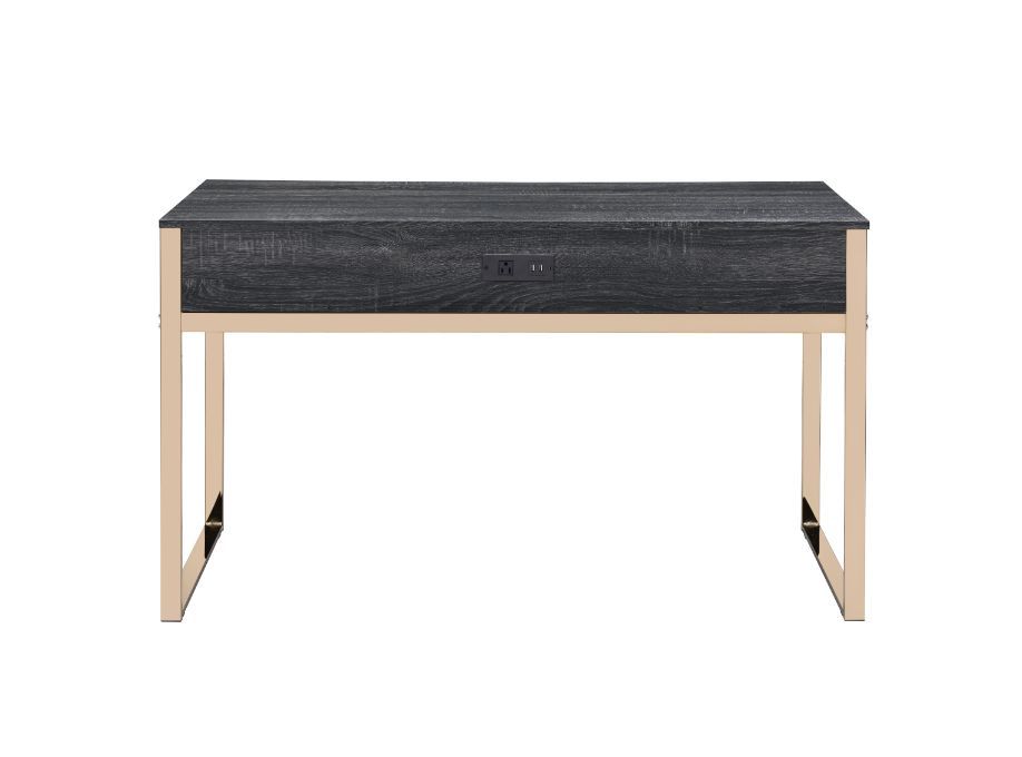 Perle - Writing Desk - Champagne Gold & Black Finish