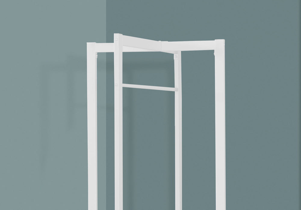 Coat Rack, Hall Tree, Free Standing, Hanging Bar, Entryway, For Contemporary & Modern - White