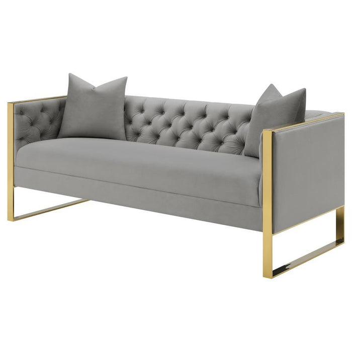 Grey - Eastbrook Tufted Back Sofa Grey