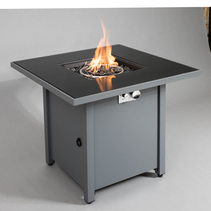 Durable Construction Outdoor Fire Pit Table With Lid - Gray