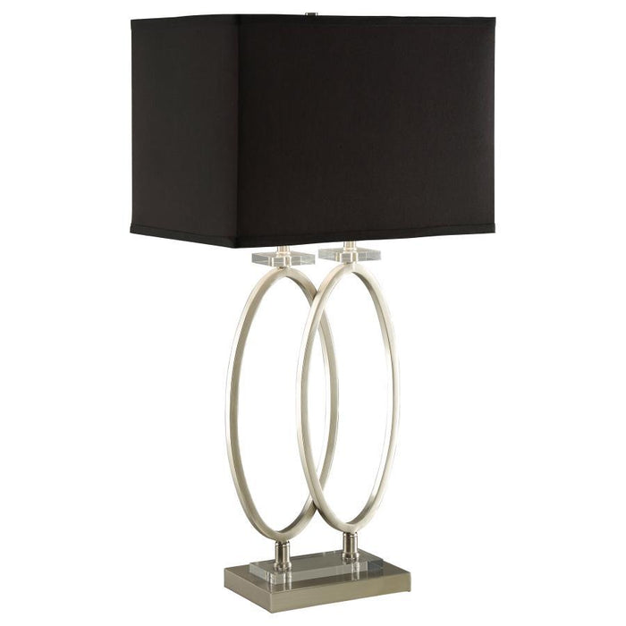 Black - Rectangular Shade Table Lamp Black And Brushed Nickel