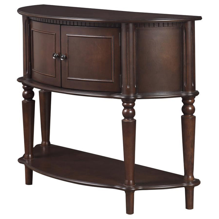 Console Table With Curved Front Brown