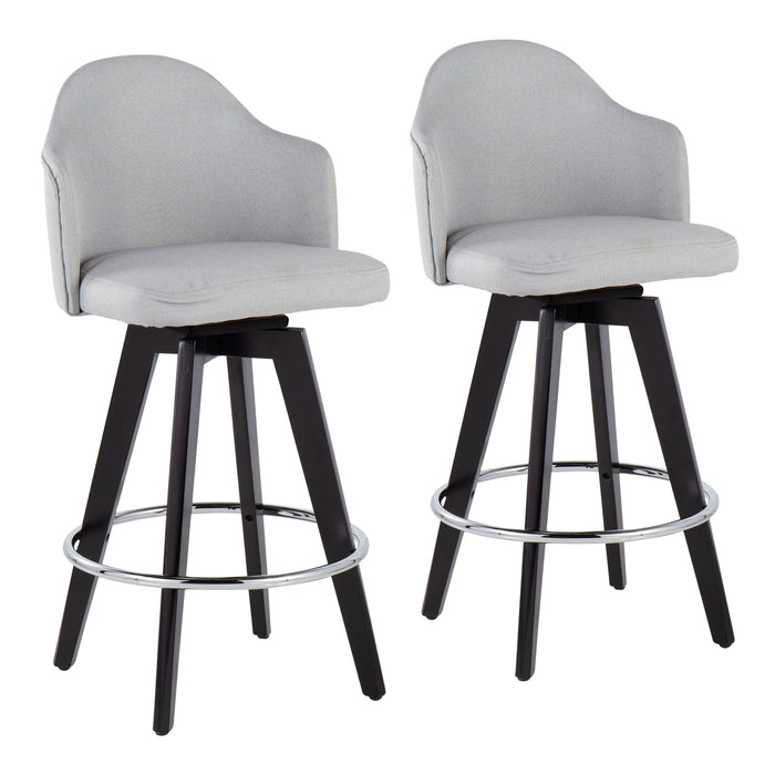 Ahoy - Contemporary Fixed Height Counter Stool With Round Footrest (Set of 2)