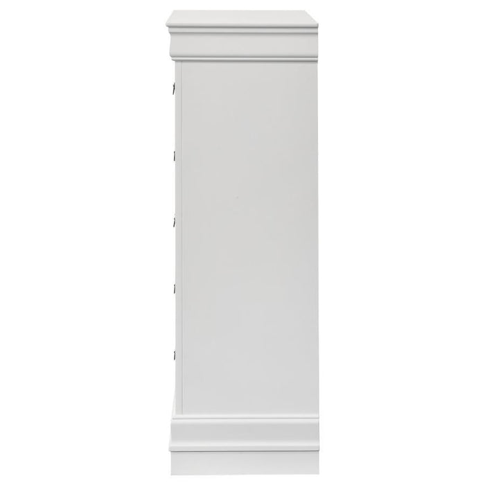 Louis Philippe - 5 Drawers Bedroom Chest - White