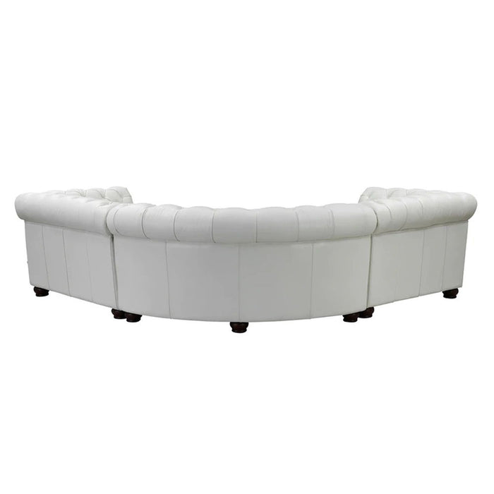 Aliso - Leather Symmetrical Sectional - Creamy White