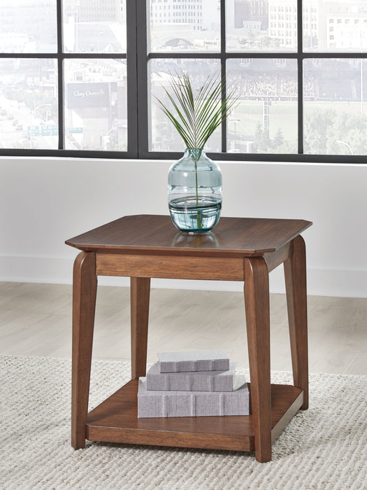 Trenmour - Medium Brown - Square End Table