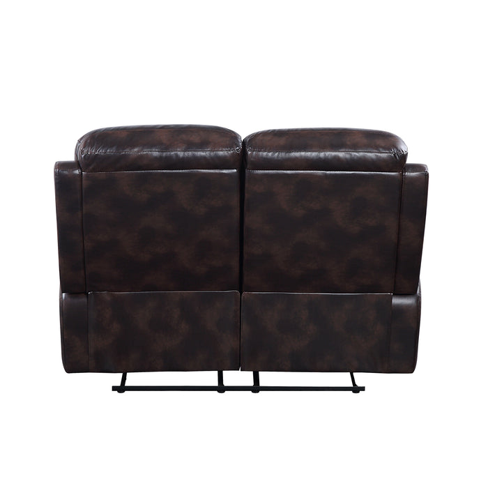 Perfiel - Loveseat - 2 Tone Dark Brown Top Grain Leather