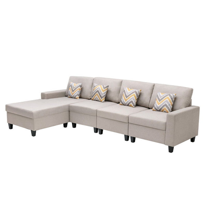 Nolan - 4 Piece Reversible Sectional Sofa Chaise With Interchangeable Legs