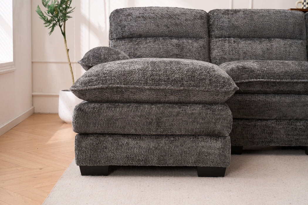 U-Shaped Profile Sofa, Including Two Single Seats And Two Chaise, Modular Sofa, Chenille Sofa