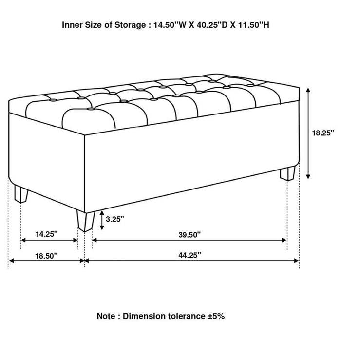 Accent : Benches & Ottomans - Charcoal - Lift Top Storage Bench Charcoal