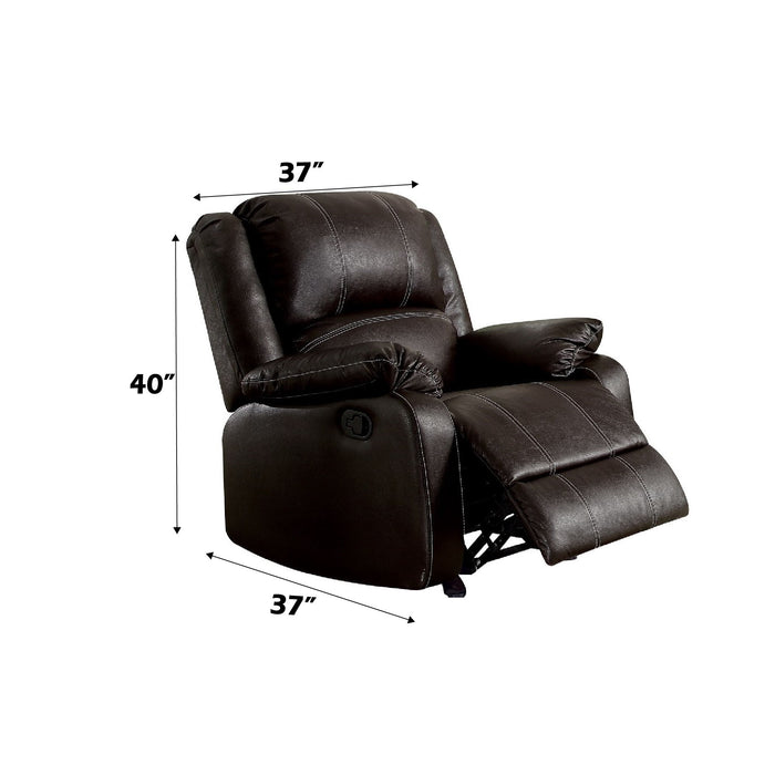 Zuriel - Synthetic Leather 3 Piece Living Room Recliner Set