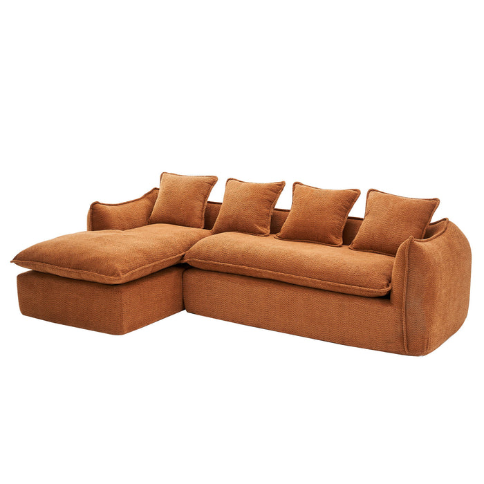 Sofa Deep Seat Sofa 3 Seater For Living Room Oversized Comfy Sofa L - Shape Sofa Couch With Chaise Home Furniture Sleeper Sectional Sofa For Apartment, Office Left Hand Facing