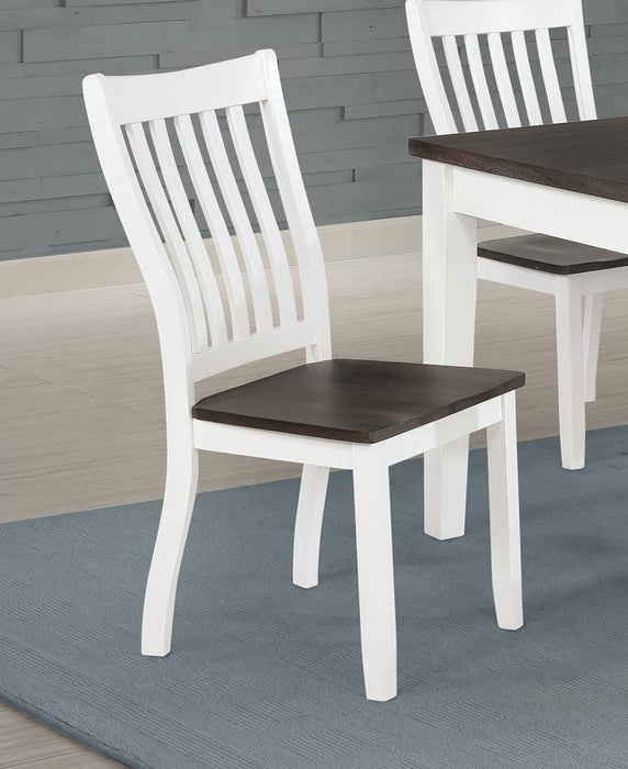 Kingman Collection - Kingman Slat Back Dining Chairs Espresso And White (Set of 2)