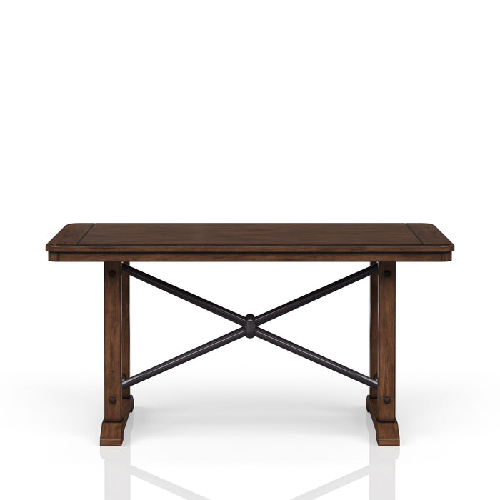 Casual Counter Height Double Pedestal Dining Table - Brown