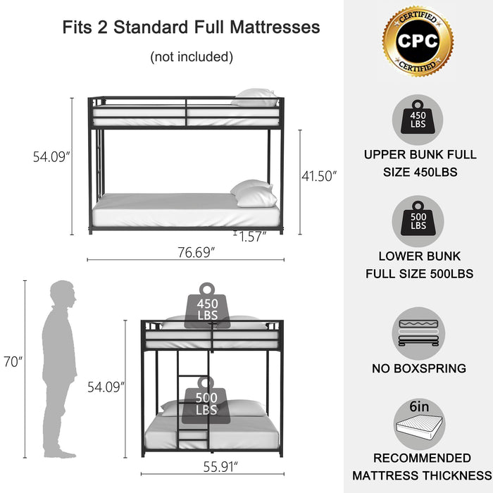 Adam - Full Over Full Bunk Bed - Black