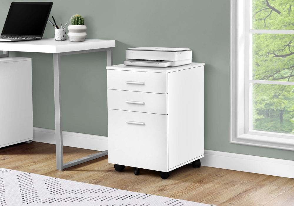 File Cabinet, Rolling Mobile, Storage Drawers, Printer Stand, Office, Work, Contemporary, Modern - White