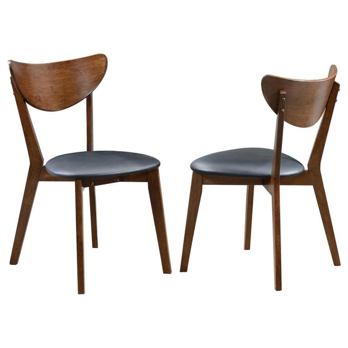 Malone Collection - Black - Malone Mid-century Modern Dark Walnut Dining Chair (Set of 2)