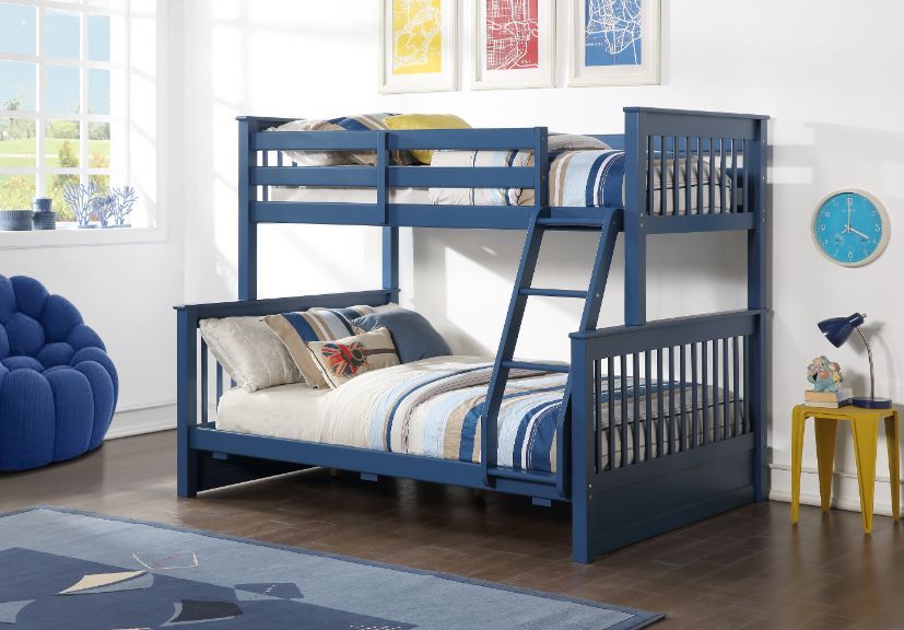 Harley II - Twin Over Full Bunk Bed - Navy Blue Finish