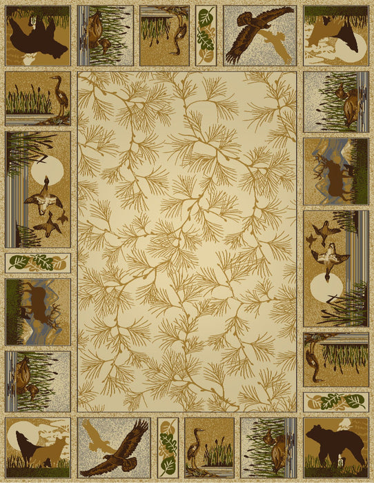 Woodland - GC_RST5502 Cream 5' x 7' Lodge Area Rug