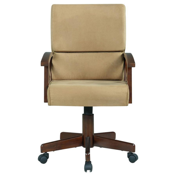 Marietta Game Table - Tan - Marietta Upholstered Game Chair Tobacco And Tan