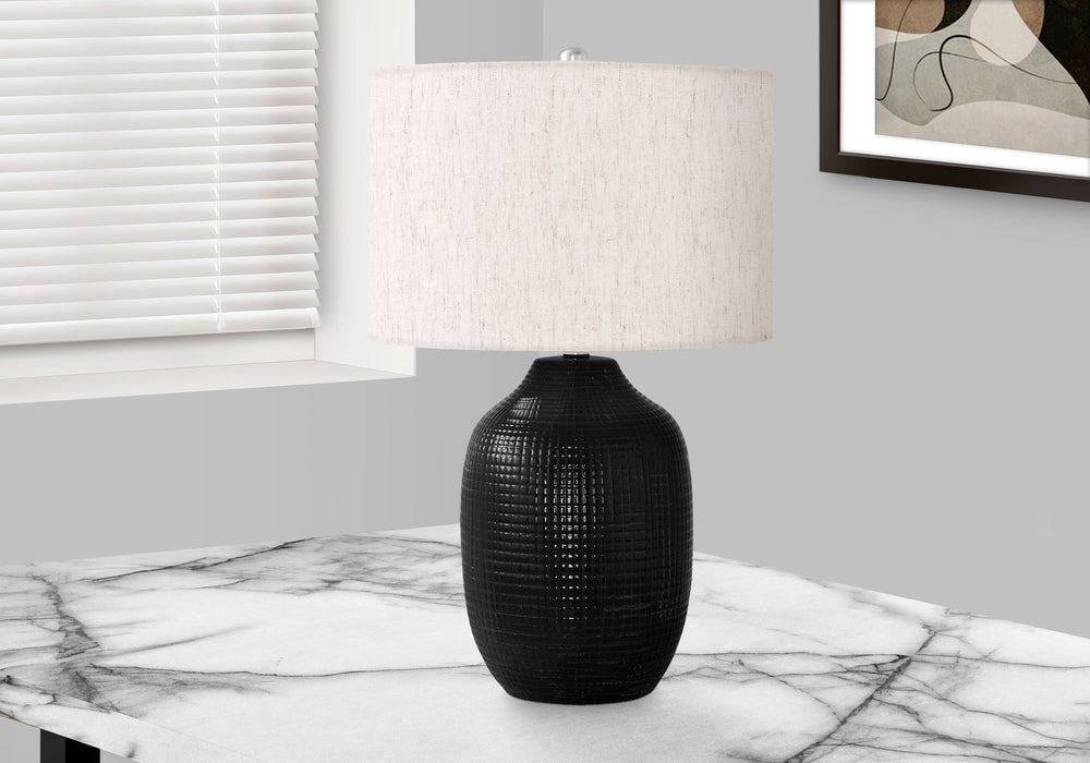 Lighting, Table Lamp, Ceramic, Contemporary - Black / Cream